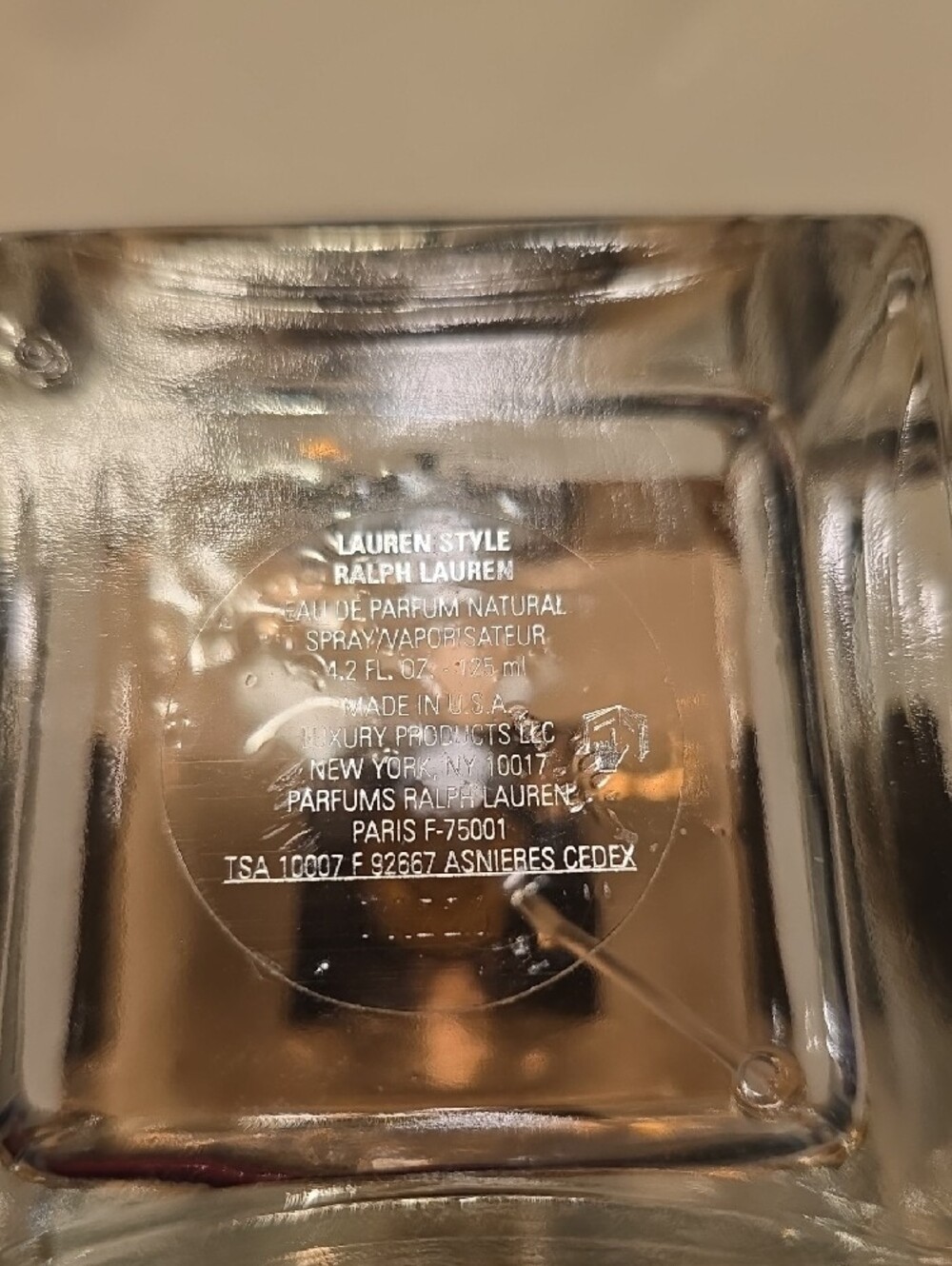 Ralph Lauren Women’s Perfume Bottle - Peach Amber with Black Cap - Picture 3 of 3
